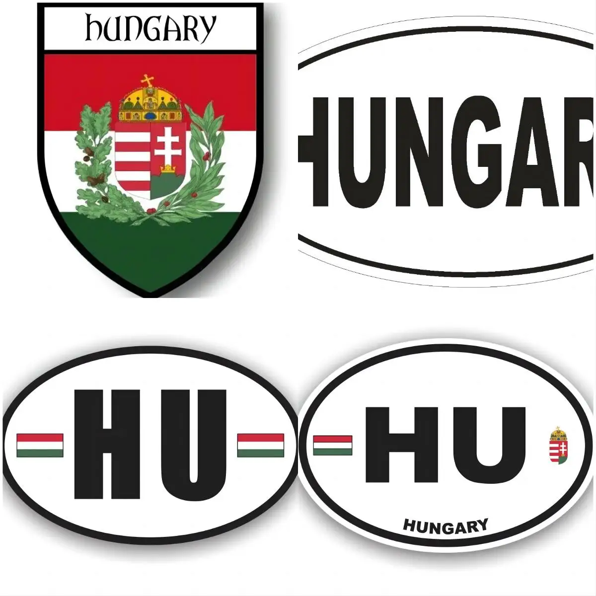 

Hungary Oval Sticker Decal - Weatherproof - Hungarian Flag Country Code 4x4 Off Road Car Truck Vehicle Window Bumper Decal