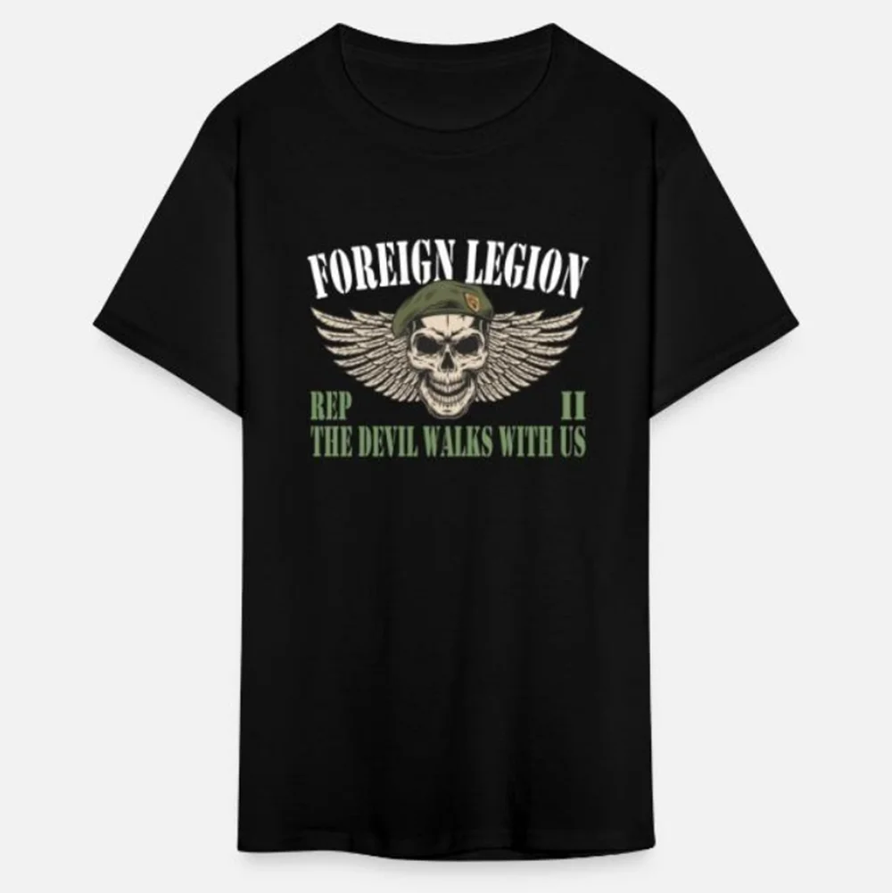 Foreign Legion Military Paratrooper Skull Legion Etrangere T-Shirt 100% Cotton O-Neck Short Sleeve Summer Casual Mens T-shirt