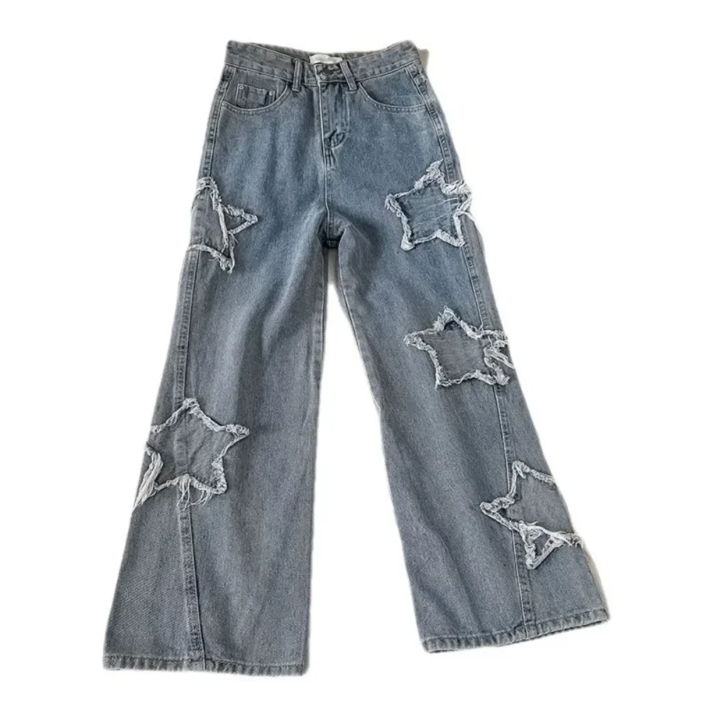 Pantalones vaqueros holgados de cintura alta, vaqueros de pierna recta, Estrella coreana, moda Popular, primavera y otoño, 2024
