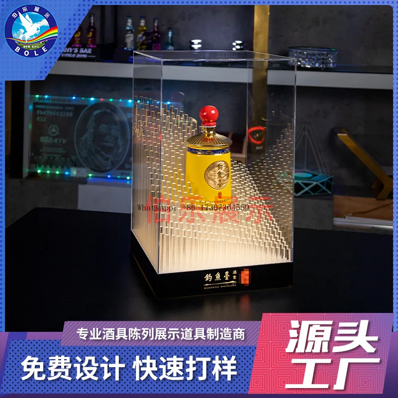 

Diaoyutai luminous Baijiu wine seat, acrylic transparent foreign wine base, high-end wine seat luminous display stand