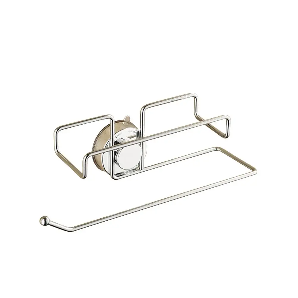 

Rustproof Wire Coating Paper Towel Holder Rack No Punching Tools Adjustable Direction Storage Roll Kitchen Bathroom