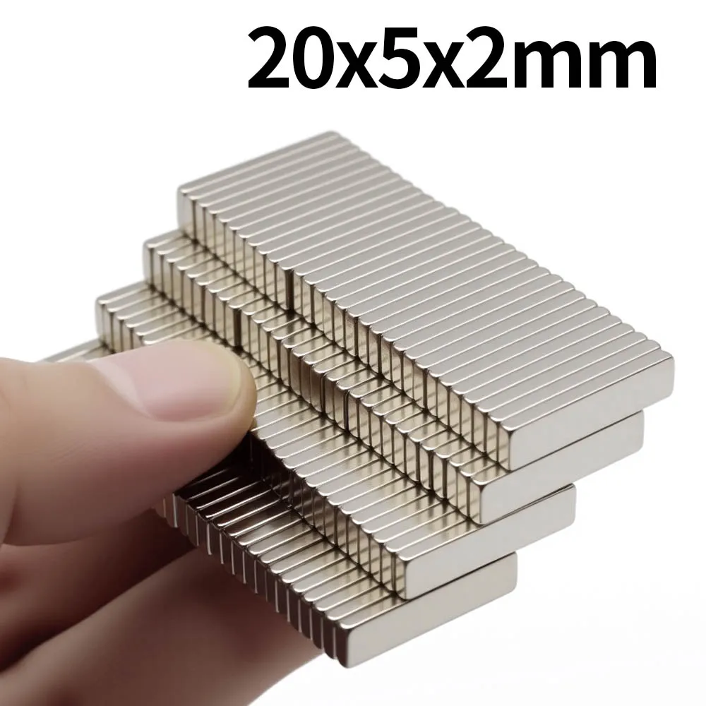 20x5x2mm Super Strong Neodymium Magnet N35 NdfeB Permanent Magnetic imanes Block Powerful Magnets Refrigerator Magnet