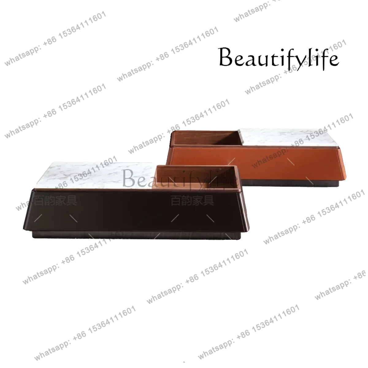 

Italian minimalist natural marble medium flower white square several villa combination color matching coffee table combination