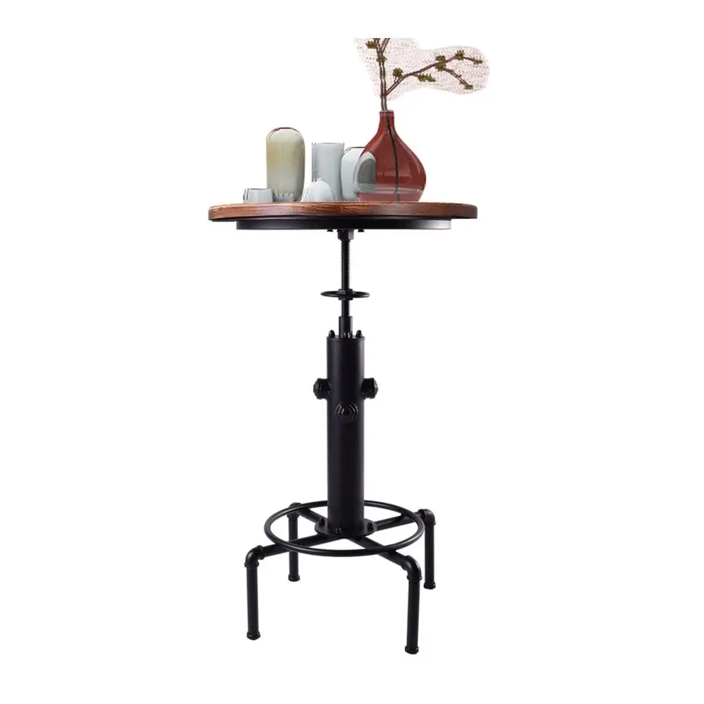 

Fire Hydrant Table amp Chair Sets for Pub Bar Party Bistro Cafe Cocktail, Weld Metal Legs Round Wood Top, Rustic Brown Industri