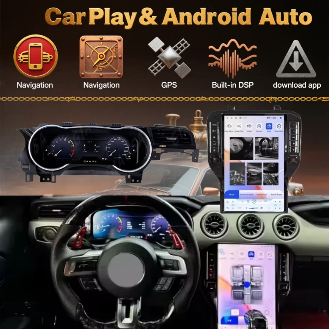 Upgrade 14.5'' Android 14 Car Radio For Ford Mustang GT 2015 2016 2017 2018 -2021 Wireless Carplay Auto Stereo IPS Touch Screen