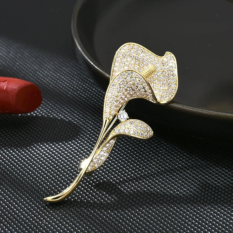 1Pc Romantic Tulip Brooch for Men Women Chic Flower Brooches Pins Corsage Jewelry Trendy Accessories Summer Holiday Gifts 2025