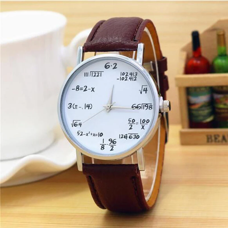 

Fashion Mathematical Formula Watch Women Leather Band Quartz Wristwatches Ladies Casual Students Watches horloge vrouw