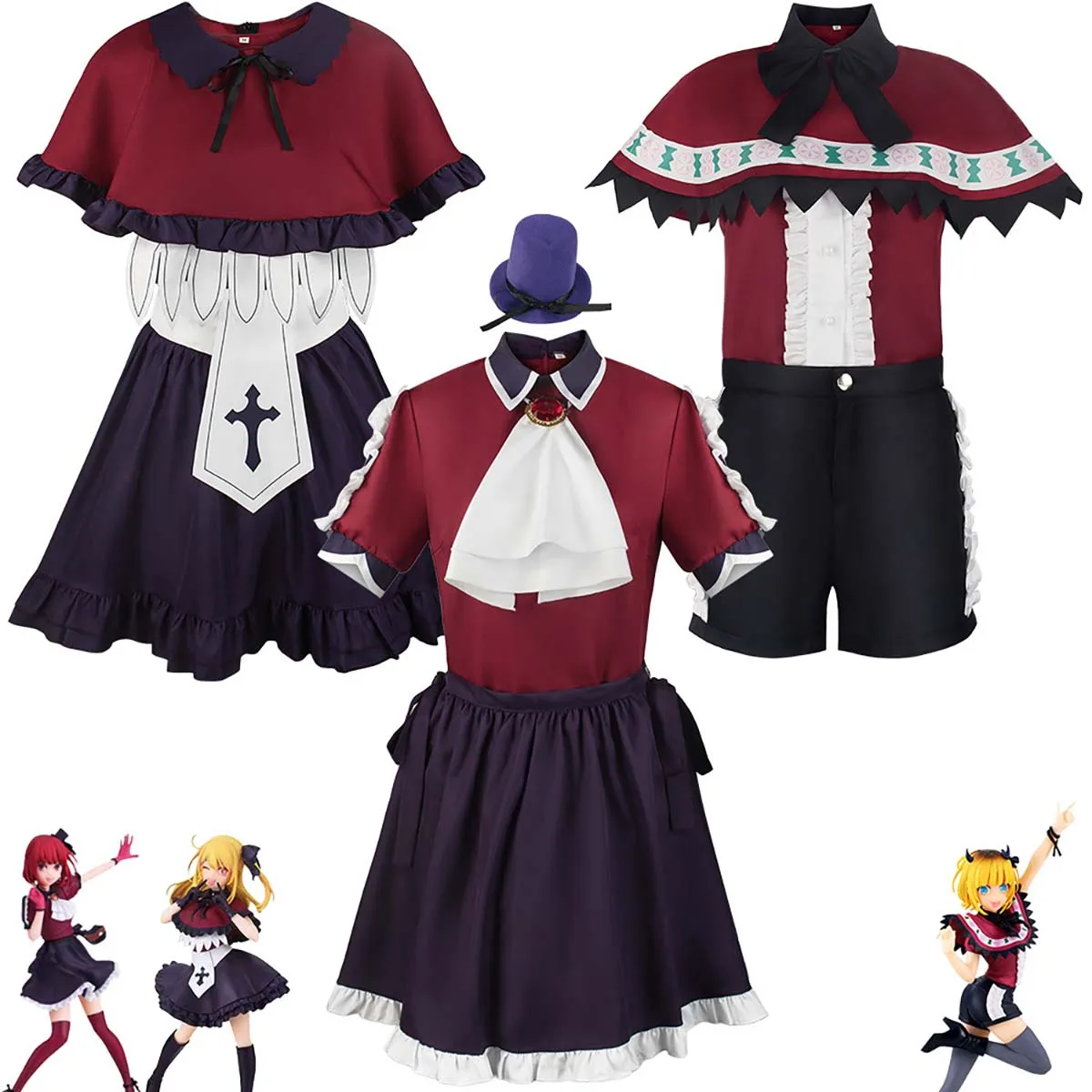 Halloween Party  Anime Oshi No Ko Cosplay Hoshino Rubii Arima Kana MEM Cyo Cosplay Costume for Women Girl