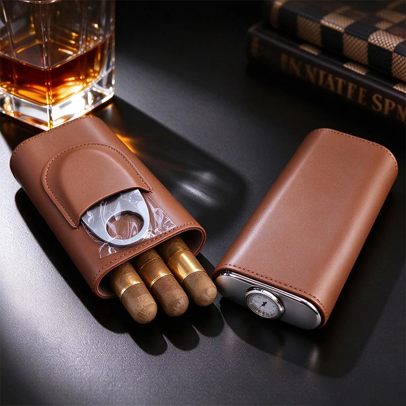 Etui-a-cigares-en-cuir-pu-a-3-doigts-doublure-en-cedre-hygrometre-integre-porte-cigares-de-voyage-portable-avec-coupe-cigare-cadeau-pour-fumeurs