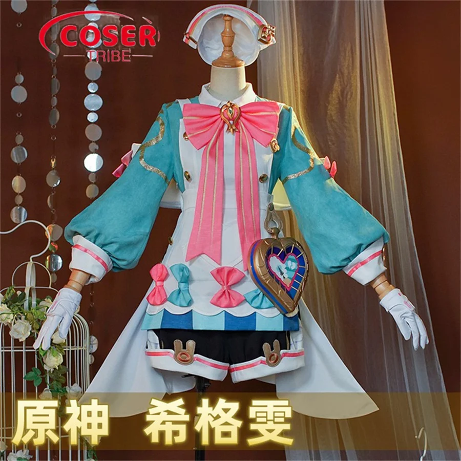 COSER TRIBE Anime Game Genshin Impact Sigewinne  cute Halloween Carnival Role cosPlay Costume Complete Se