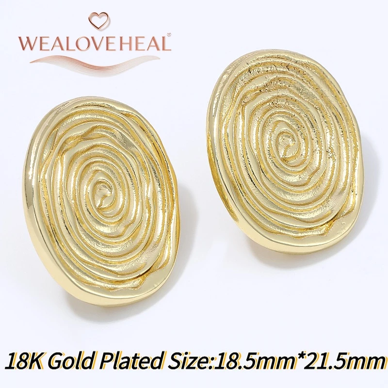 1 Paar 18K vergoldete Messing-Spiral-Ohrstecker für Damen, Baumring-Holzmaserung-Ohrringe für den täglichen Gebrauch, Party oder als Geschenk – Detail 22