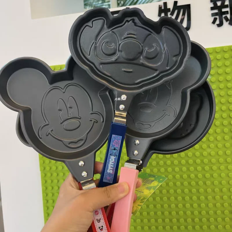 Disney Mickey Minnie Anime Cute Egg Pan Non-stick Retangle Frying Pan With Anti Scalding Handle Induction Gift