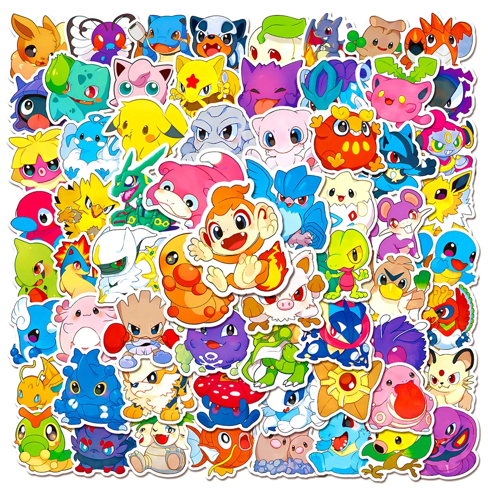 10/30/50/100PCS Funny Pokemon Anime Stickers Cute Q Version Cartoon Decals DIY Suitecase Scrapbook Laptop Toy Sticker for Kid