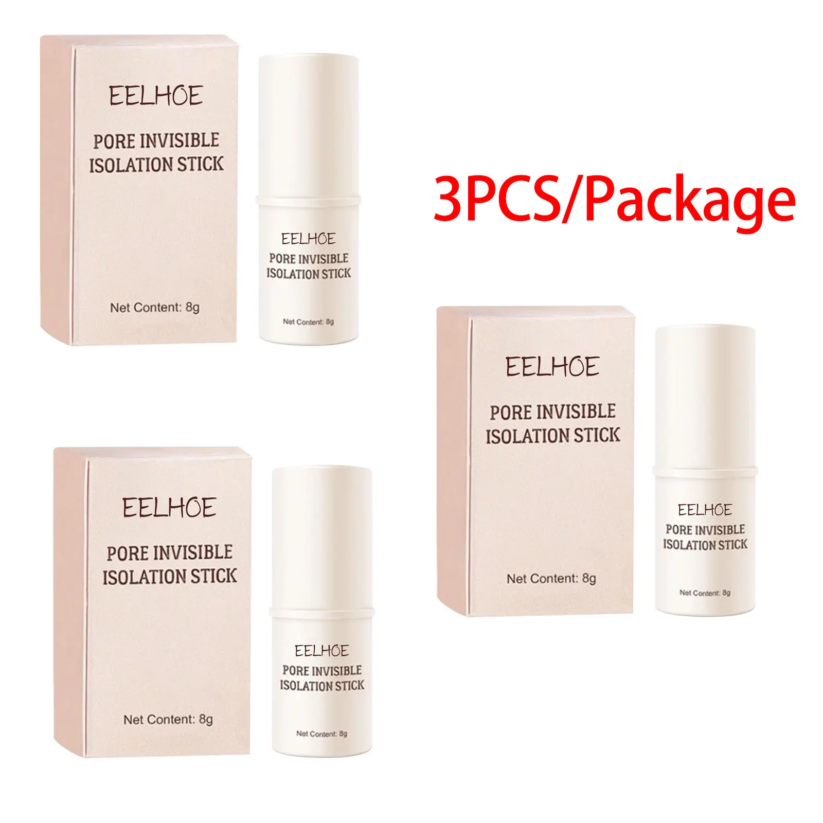 3pcs ที่มองไม่เห็น Pore Primer Stick Face Primer แต่งหน้าฐานเจลควบคุมน้ํามันกันน้ํา Matte Smooth Fine Lines การแยก Barrier