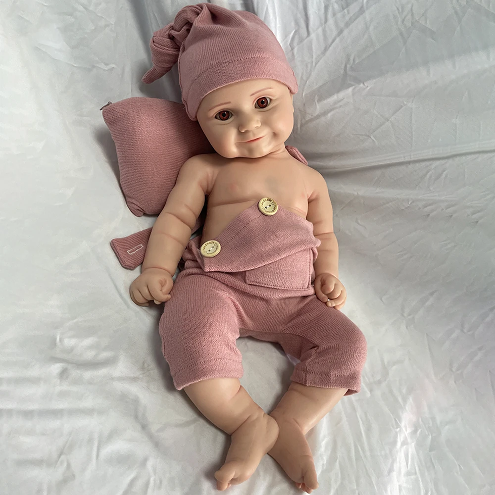 

Chubby 3.9kg 50cm 100% Whole Silicone Reborn Baby Girl Like Real Baby Soild Thick Thighs Washable Handmade Newborn Doll Gift