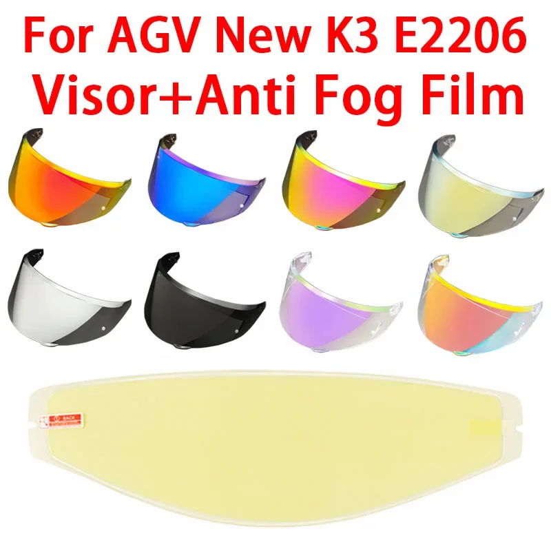 

NEW K3 viseiras capacete Helmet Face Shield Visor Windshield for AGV K3 E2206 High toughness strength Shield Anti Fog Film