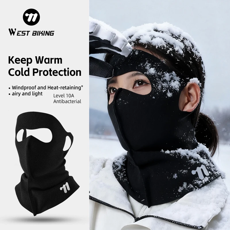 

Зимняя велосипедная маска WEST BIKING, термоветрозащитная 3D маска для защиты шеи, дышащая спортивная маска для лица, 10А, антибактериальная