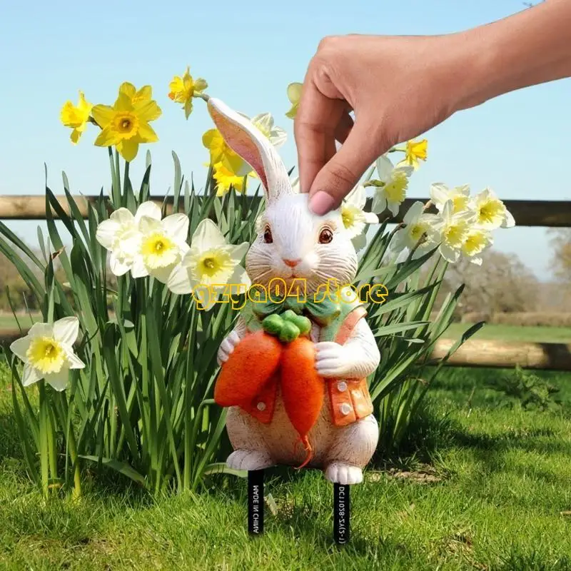 K3KD 2PCS الإبداعية Rabbit Garden Stake مقاوم للماء Sign Sign Sign