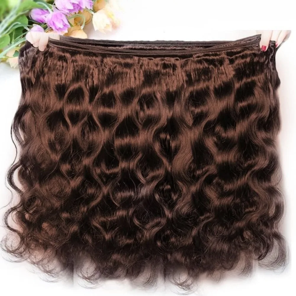 26 Inch 100g/PC Light Brown Body Wave Human Hair Bundles Double Weft Hair Extensions Brazilian Virgin Hair Full End