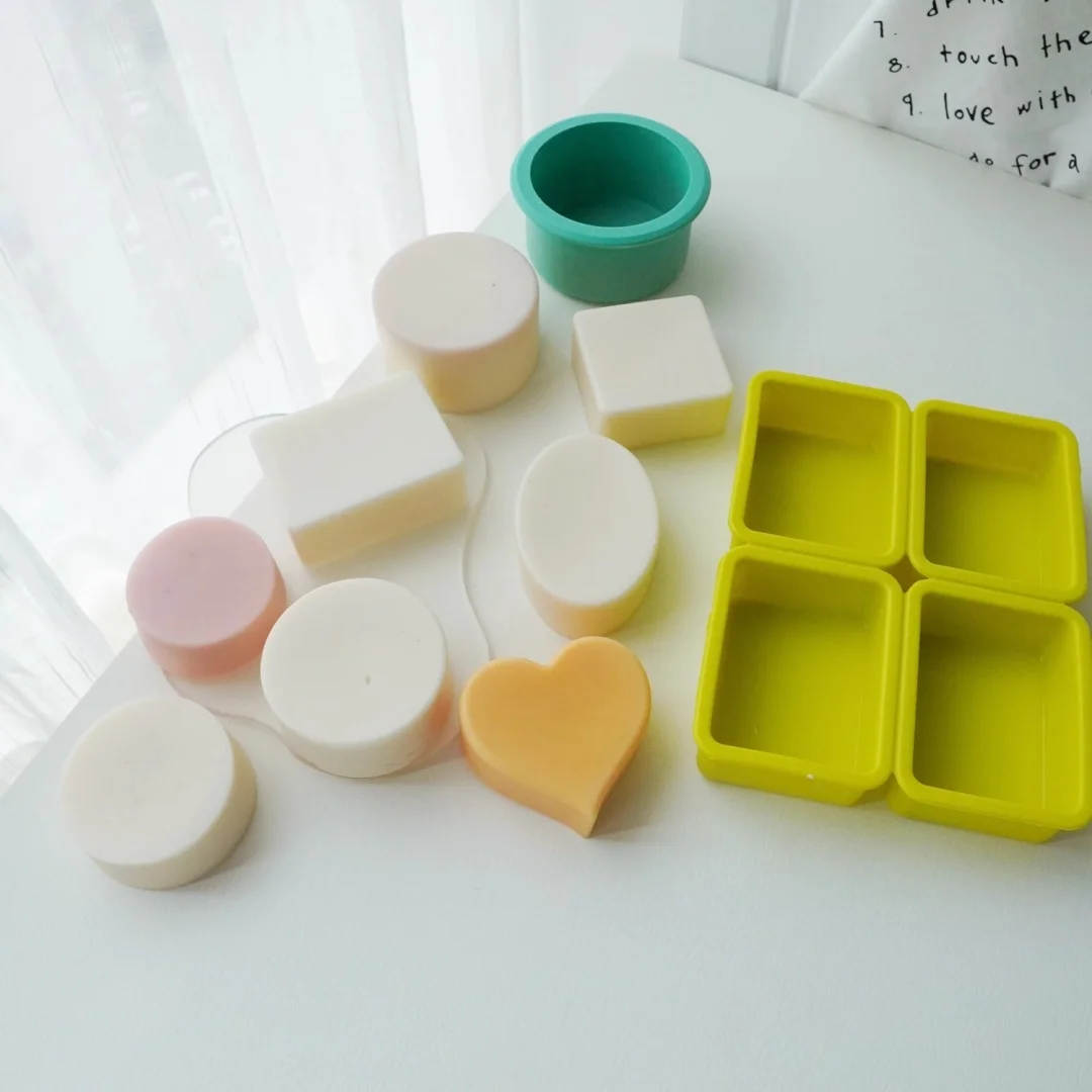 Stampo in Silicone per sapone di forma quadrata e ovale a forma di cuore stampo per decorazioni per la casa in resina epossidica per candele fatte a