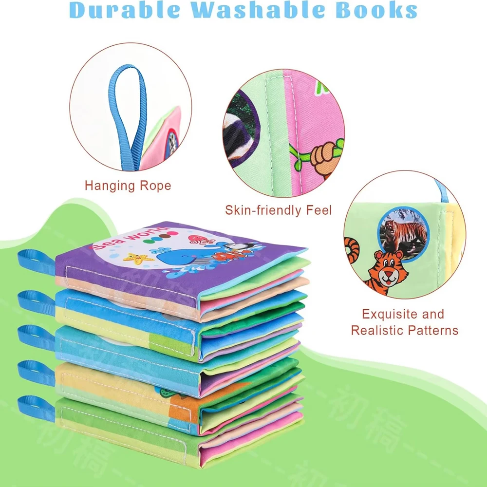 6-in-1 Washable Baby Cloth Book Set 3