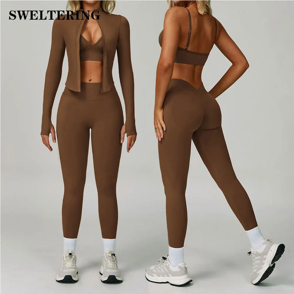 

Yoga Set 2/3PCS Gym Clothes Women Tracksuit Workout Outfits Fitness Set Sportswear High Waist Leggings Sports Bra Athletic Wear