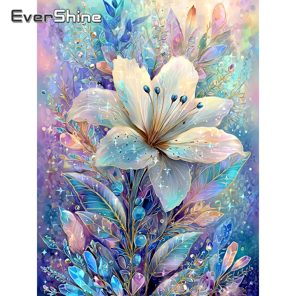 

EverShine Diamond Mosaic Flower Rhinestones Picture Embroidery Lily Full Square Drill Diamond Painting DIY Home Decoration