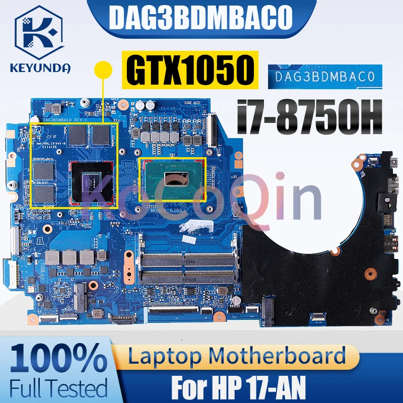 Imagem -02 - Placa-mãe Dag3bdmbac0 para hp 17-um Laptop Placa-mãe Sr3yy I78750h Gtx1050 N17p-g0-a1 Testado Completamente