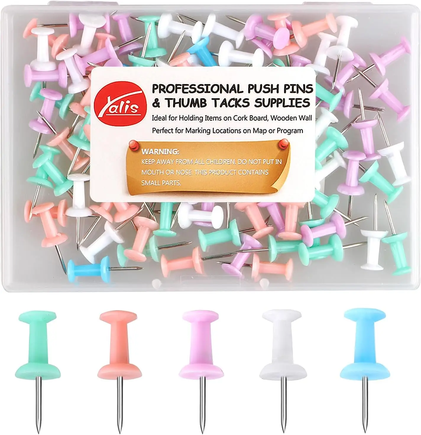 Push Pins Macarone Thumb Tacks Standard Pushpins Steel Point and Plastic Head (Macarone)