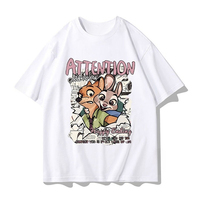 2025 New Disney Zootopia Short-Sleeve T-Shirt Women's Crew Neck Casual Summer Anime Merchandise Judy Nick Casual Wear