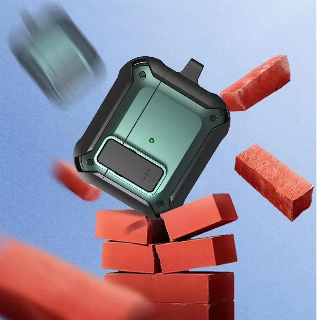 ل Airpods 3 2021 حافظة جديدة مع قفل درع عسكري كامل الجسم وعرة باردة واقية غطاء مقاوم للصدمات مع سلسلة المفاتيح