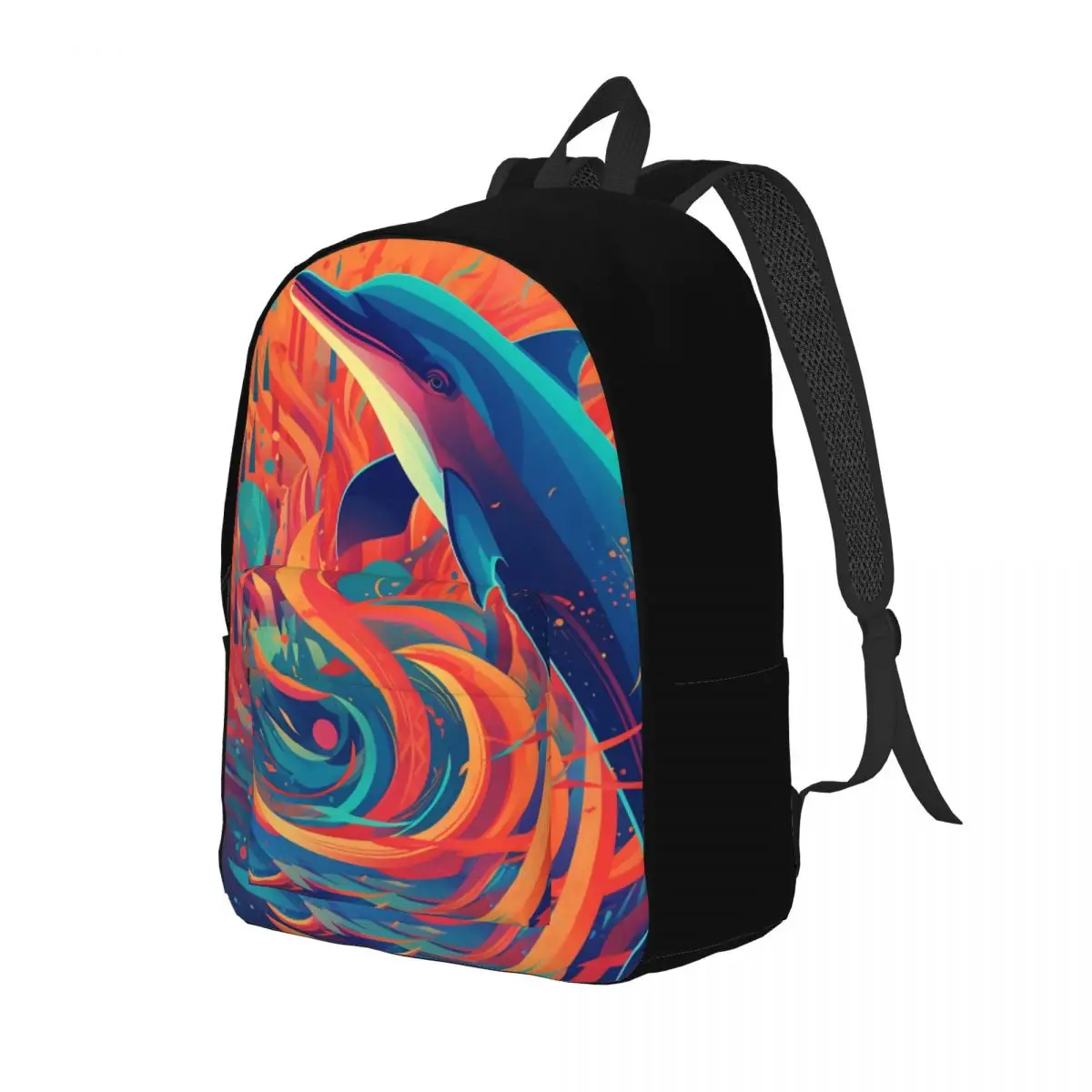 Delphin Leinwand Rucksäcke Abstraktion Illustration atmungsaktive Universal Rucksack Sommer taschen