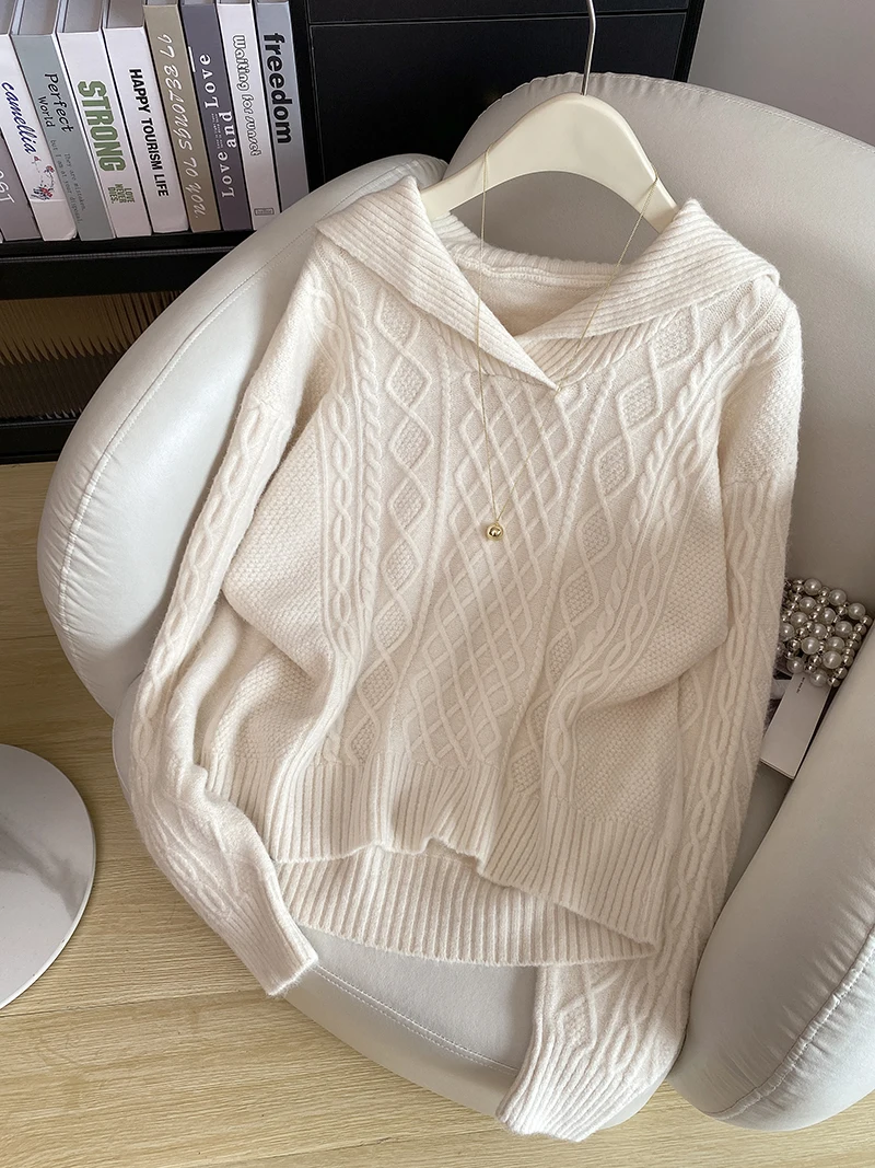 

Вязаный свитер в стиле ретро, женский вязаный топ с высокой талией, маленький размер, мягкий длинный вязаный топ из пряжи, осенняя мода