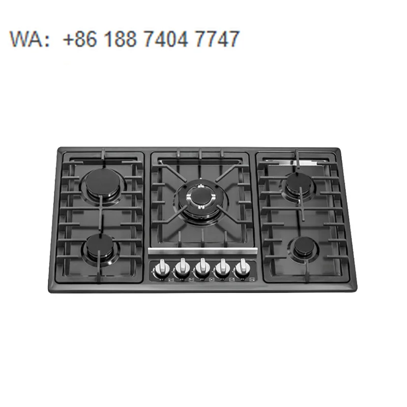 

Wholesale Built-in Stainless Steel Gas Hob 5 Burner LPG NG Gas Cooktop Kitchen Appliance