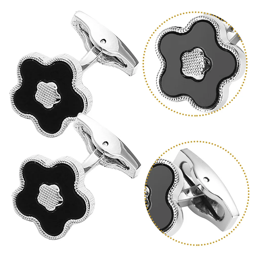 

1Pair Flower Cufflinks Men Suit Studs Metal Tuxedo Shirt Buttons Business Wedding Accessory Cuff Links Tuxedo Studs