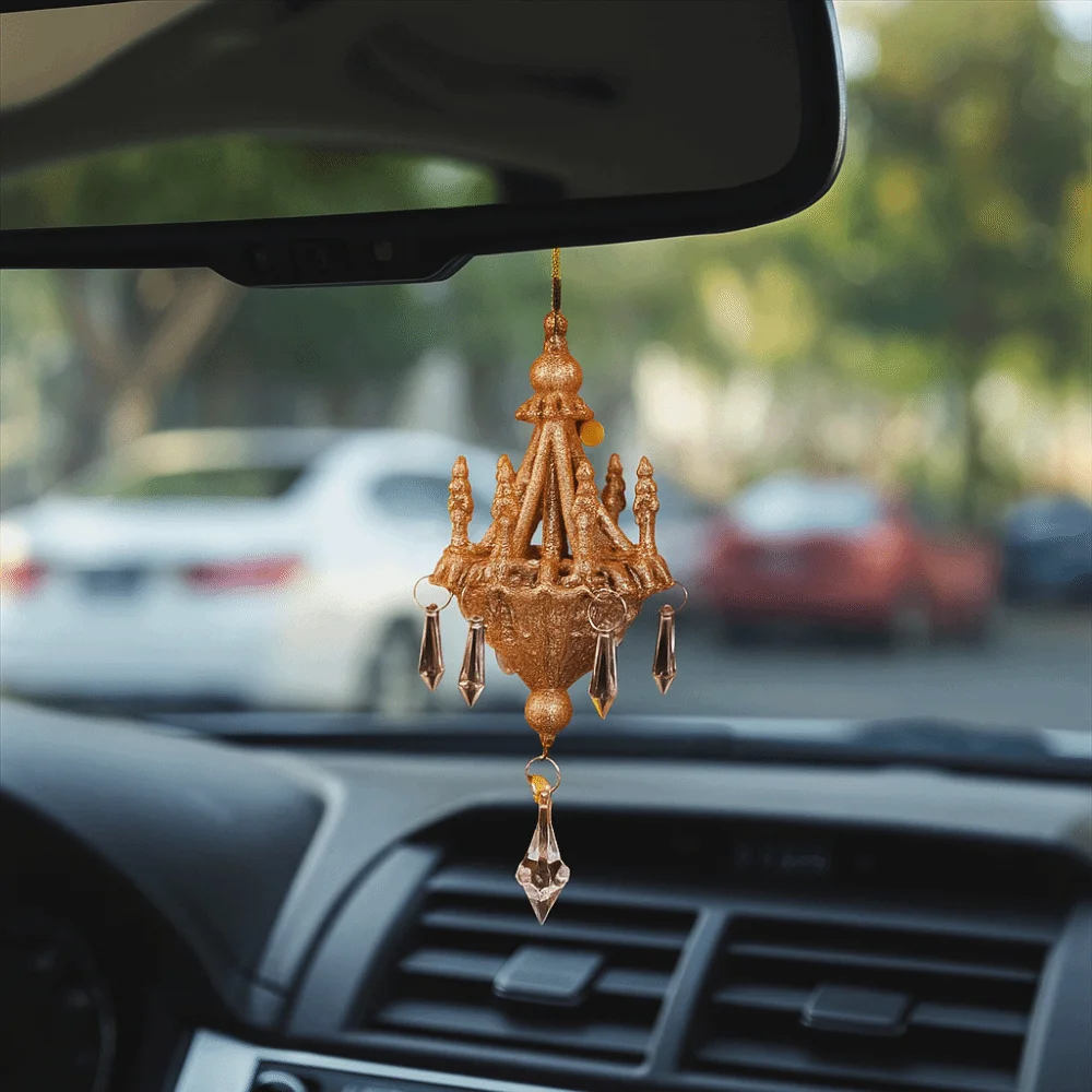 

Acrylic Christmas Crystal Chandelier Pendant Realistic Decorative Christmas Tree Ornaments Glitter Car Hanging Ornaments