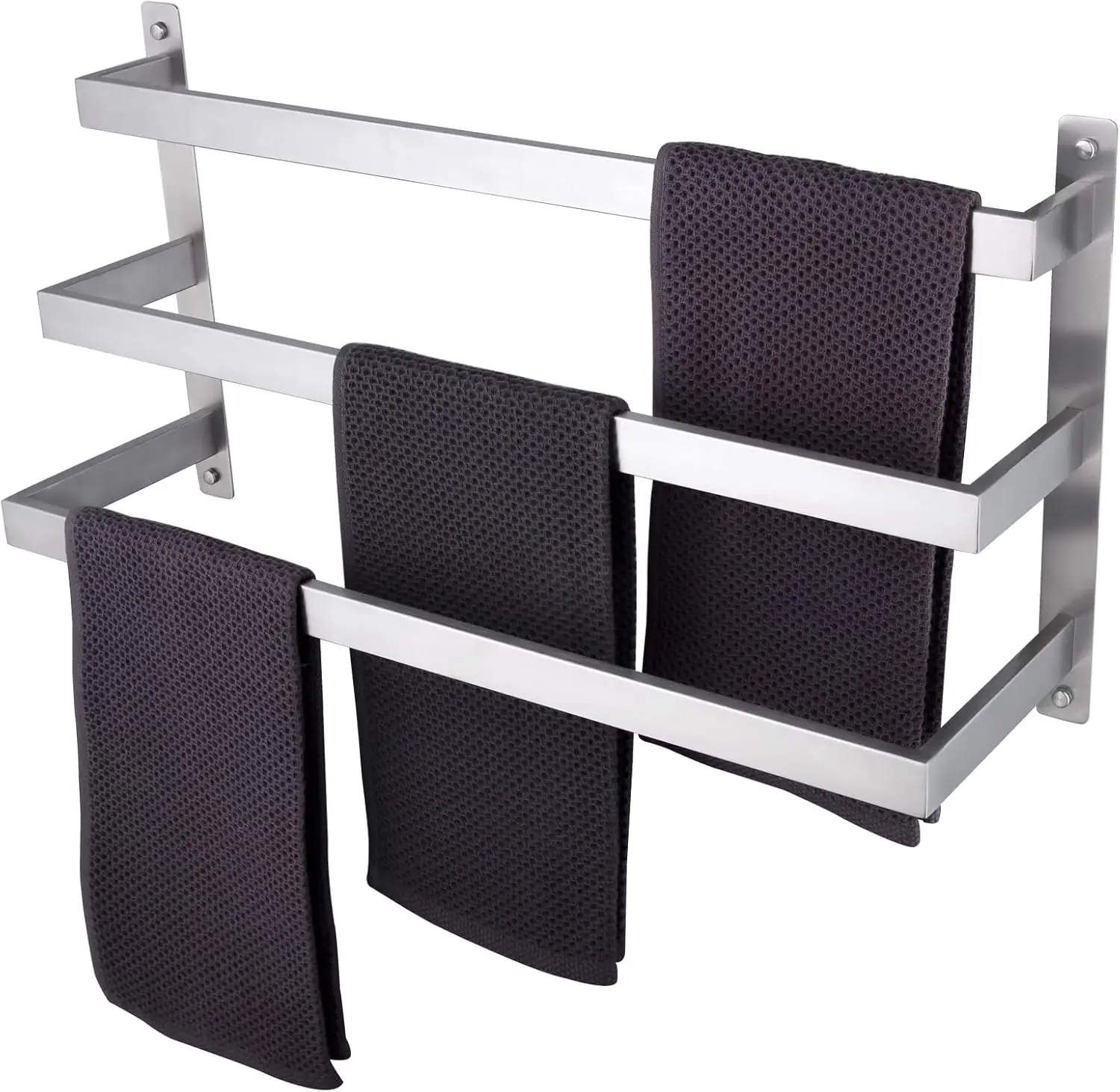

3-Tier Stainless Steel Ladder Towel Rack Wall Mounted Bathroom Shelves Brushed Finish