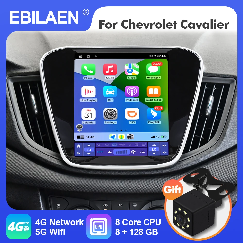 

EBILAEN Android 12 Tesla Style Vertical Car Radio for Chevrolet Cavalier 2015-2018 2Din Multimedia Player Navigation Carplay 4G