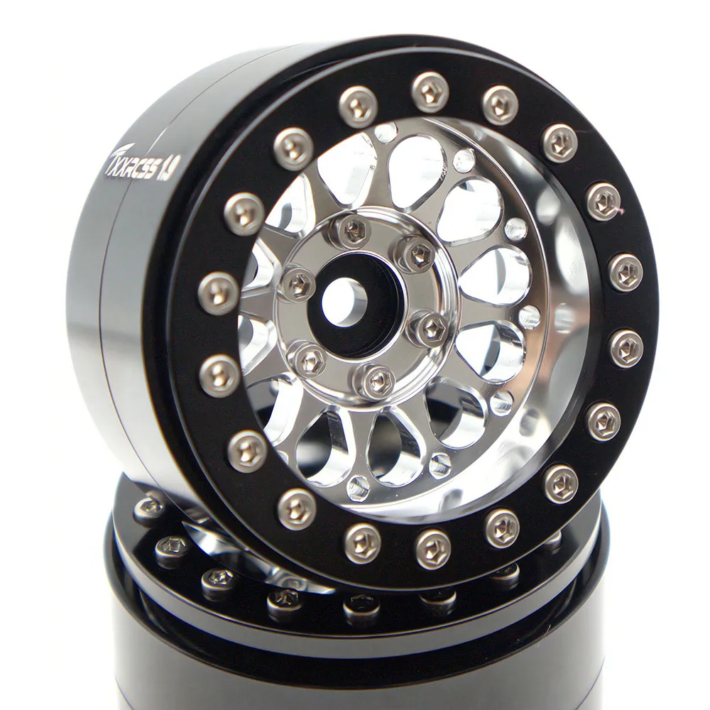 TxxRcss Rc 1.9 Inch Beadlock Wheel Negative Offset 8mm Aluminum Wheel Rim Hex 12mm for 1/10 RC Crawler Axial SCX10 TRX4 VS4-10 G