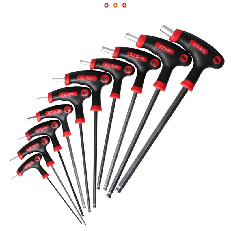 Professional Color Coded Long Hex Key Set,10 Piece Metric Allen Key Set,Easily Access Hard-to-Reach Spots, Includes Storage Case