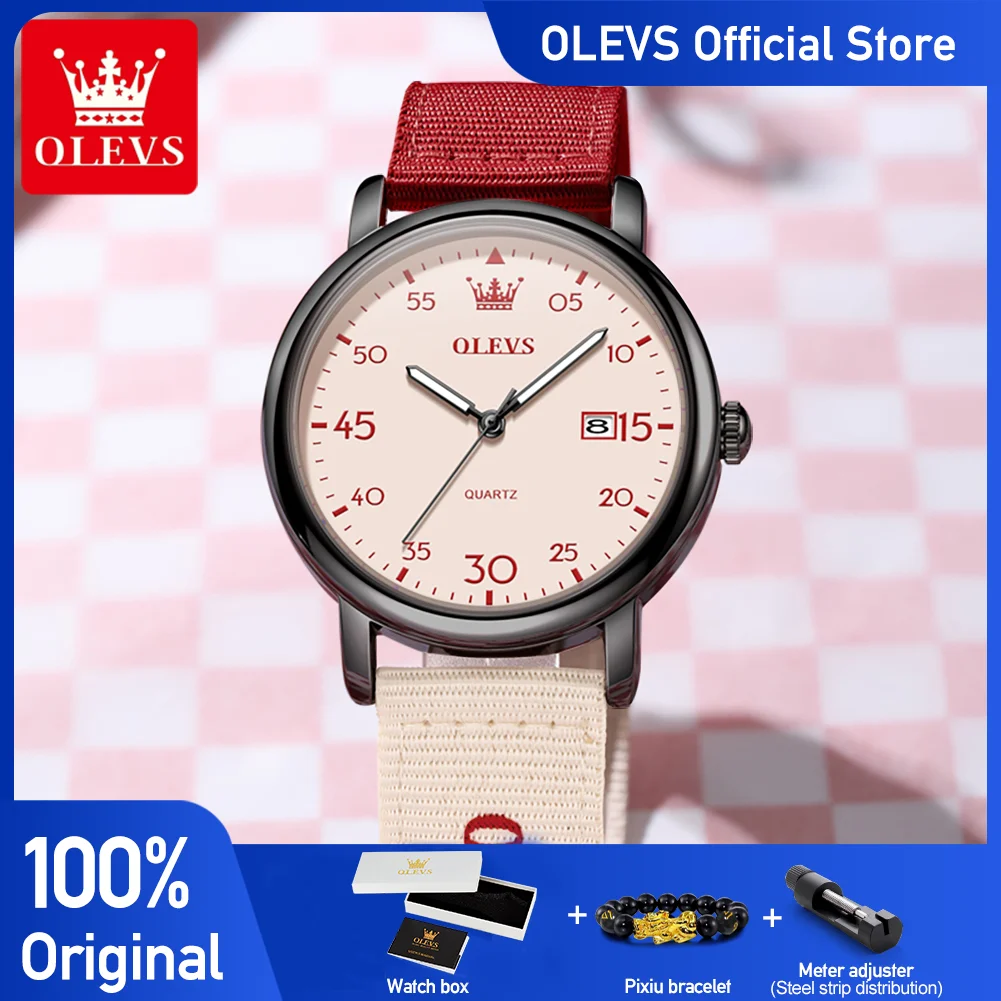 

OLEVS 2997 Original Quartz Movement Student Fashion Watch Calendar Digital Dial Night Light Function 30m Waterproof Watch