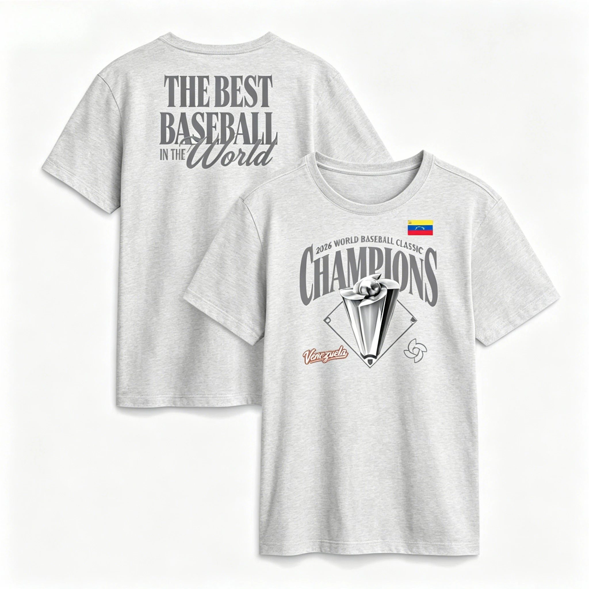 Camiseta del Campeonato Mundial de Béisbol 2026 de Venezuela para Hombre y Mujer, Ropa de Algodón de Lujo, Moda Casual, Top de Manga Corta