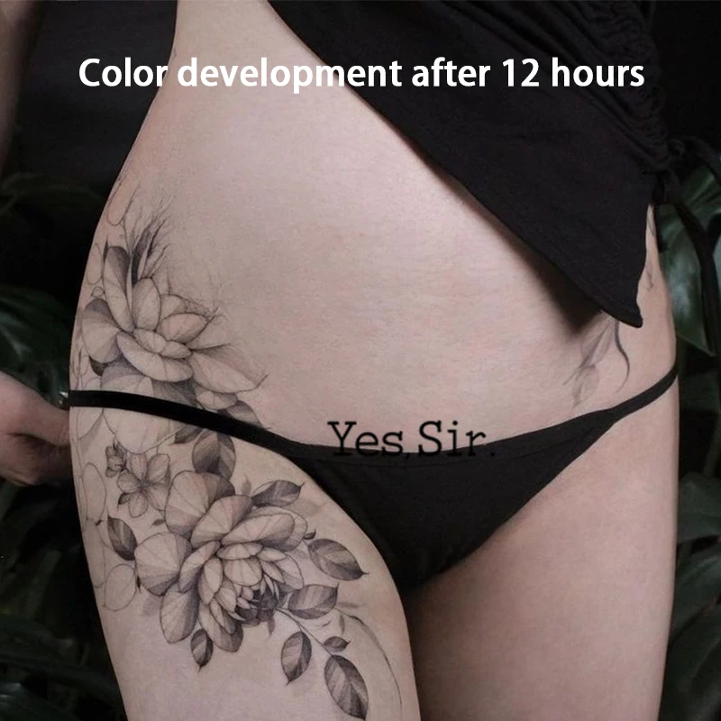 Yes Boss Yes Sir Herbal Juice Tattoo Sticker Trendy Sexy Hotwife Fake Tatto Temporary Tattoos Man Half Arm Waterproof Art Charm