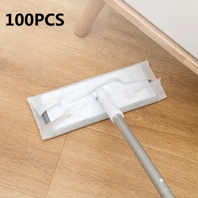 【100pcs Disposable Electrostatic Dust Removal Mop Paper Home Kitchen Cleaning Cloth Wet And Dry Electrostatic Dust Mop Paper】