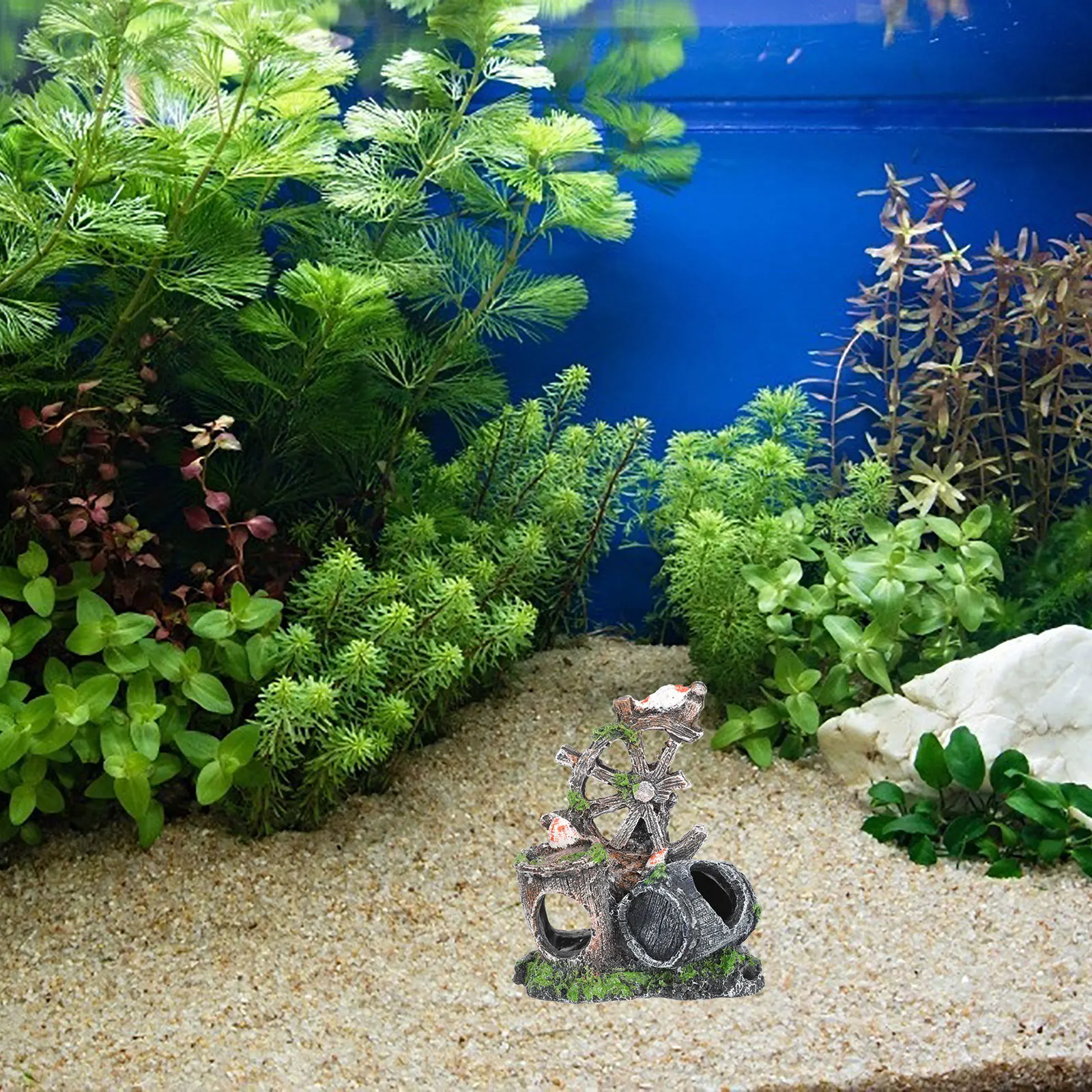 

Fish Tank Decoration Resin Wine Barrel Aquarium Ornament Fish Hideaway Durable Natural Resin Craft Aquarium Landscaping Decor