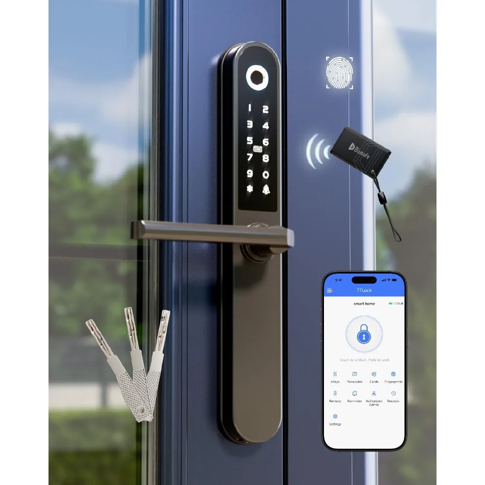 Smart Lock Fingerprint Door Lock Smart Deadbolt, Finger Print, Key Card, Keypad, App Control, Remote Lock/Unlock，Suitable for Me