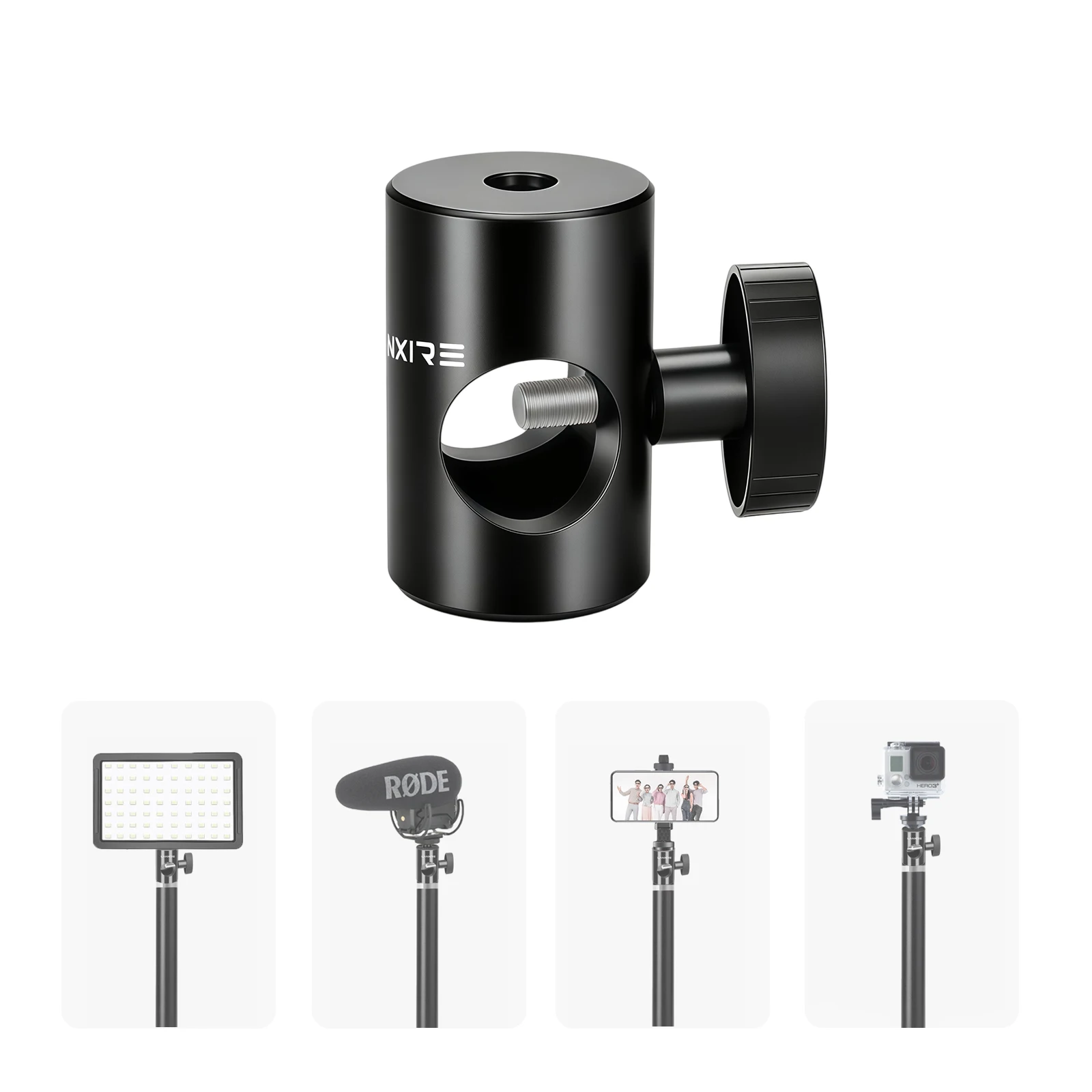 Adaptador de Extremo Lanxire 16mm para Soporte de Luz, Convertidor de Rosca Hembra Rápida 1/4" para Trípode, Monopie, Soporte de Monitor de Estudio y Montaje de Cámara