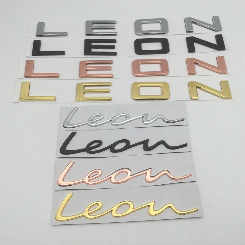 1pcs 3D metal high quality for LEON car Letter Emblem Side Fender Rear tail trunk badge sticker Decal styling auto Accessories