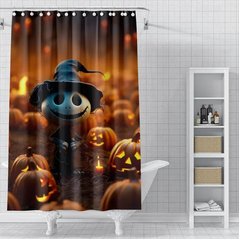 

ZHL22Home shower curtains for bathroom waterproof fabric Modern Nordic style Living Room curtain Halloween Autumn Pumpkin de2Ol%