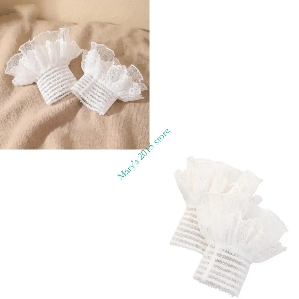 

Fashion White Lace Cuffs Sleeves For Women Girl Daily Outfit Office Dates And Tea Parties Decorative Sleeves Arm Decors